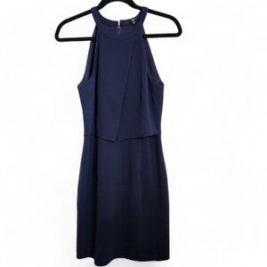 Tibi‎ Sheath Dress Women Sz 2 Navy Blue Sleeveless Career Lightweight Business